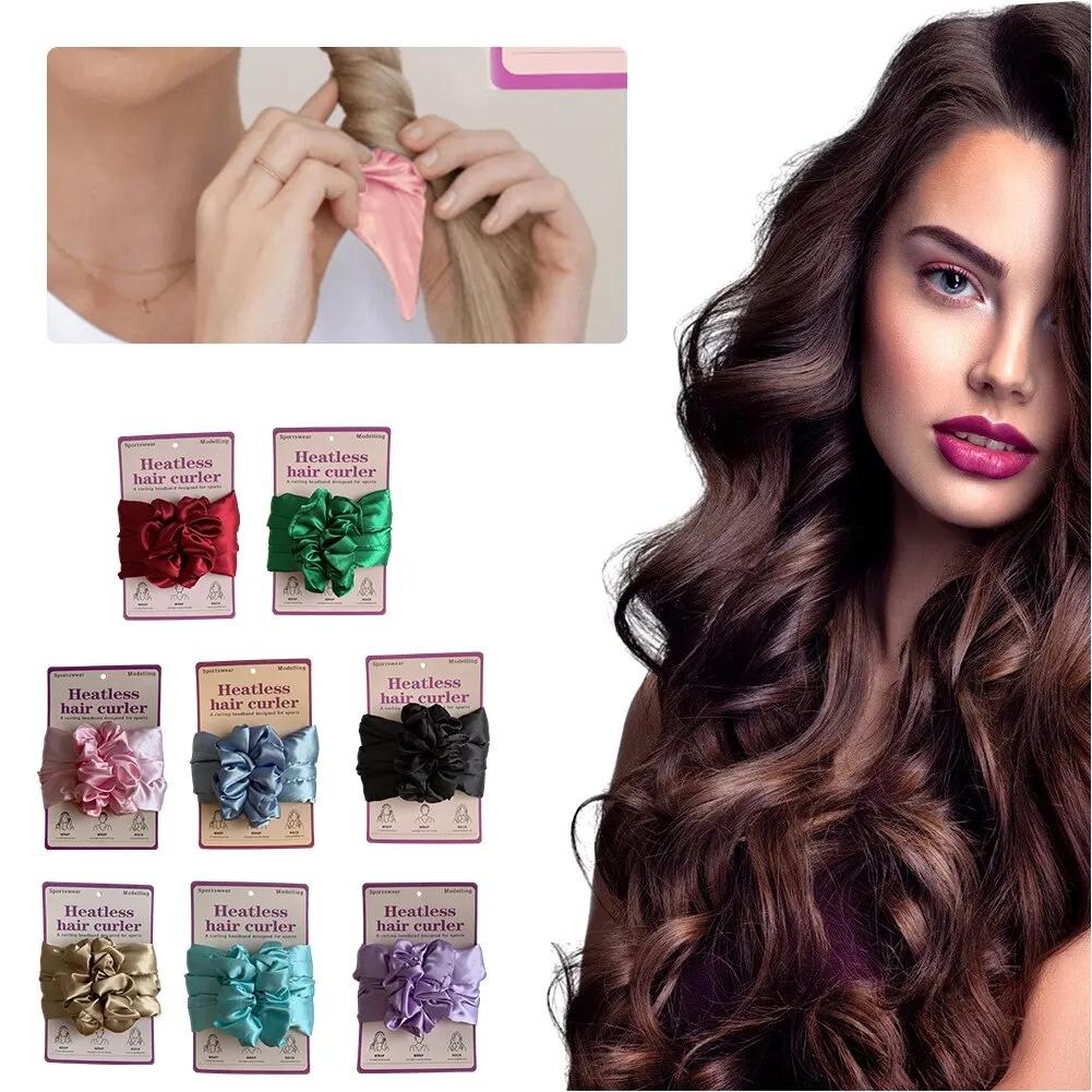 Fascia Arricciacapelli Senza Calore Arricciacapelli in Seta Elastico per Capelli Senza Calore Donna Ragazza Salva-Capelli Arricciacapelli da Notte Arricciacapelli