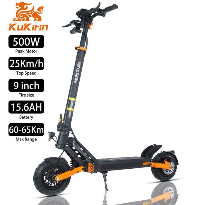 Trottinette électrique Kukirin G2 Pro VMP 9'' pour adultes, moteur 500 W, batterie 48 V, 15,6 Ah, 25 km/h