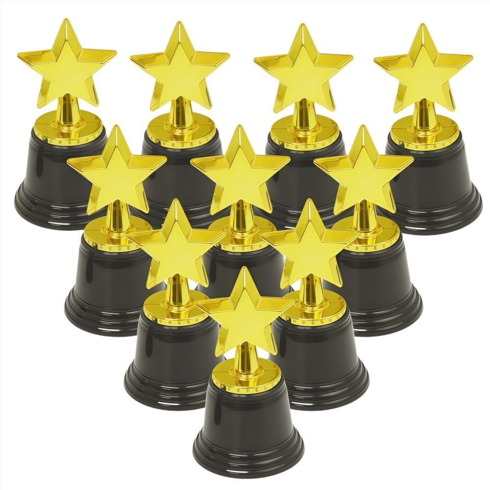 6Pack Plastic Star Trophies Plastic Material Kids Trophy Awards Star Trophy Awards  For Goodie Bags