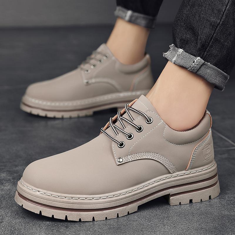 Neue Herrenschuhe Plateau Schnürer Britischer Stil Lässig Dicke Sohle Rutschfest Luxus Motorradschuhe Zapatos Mujer