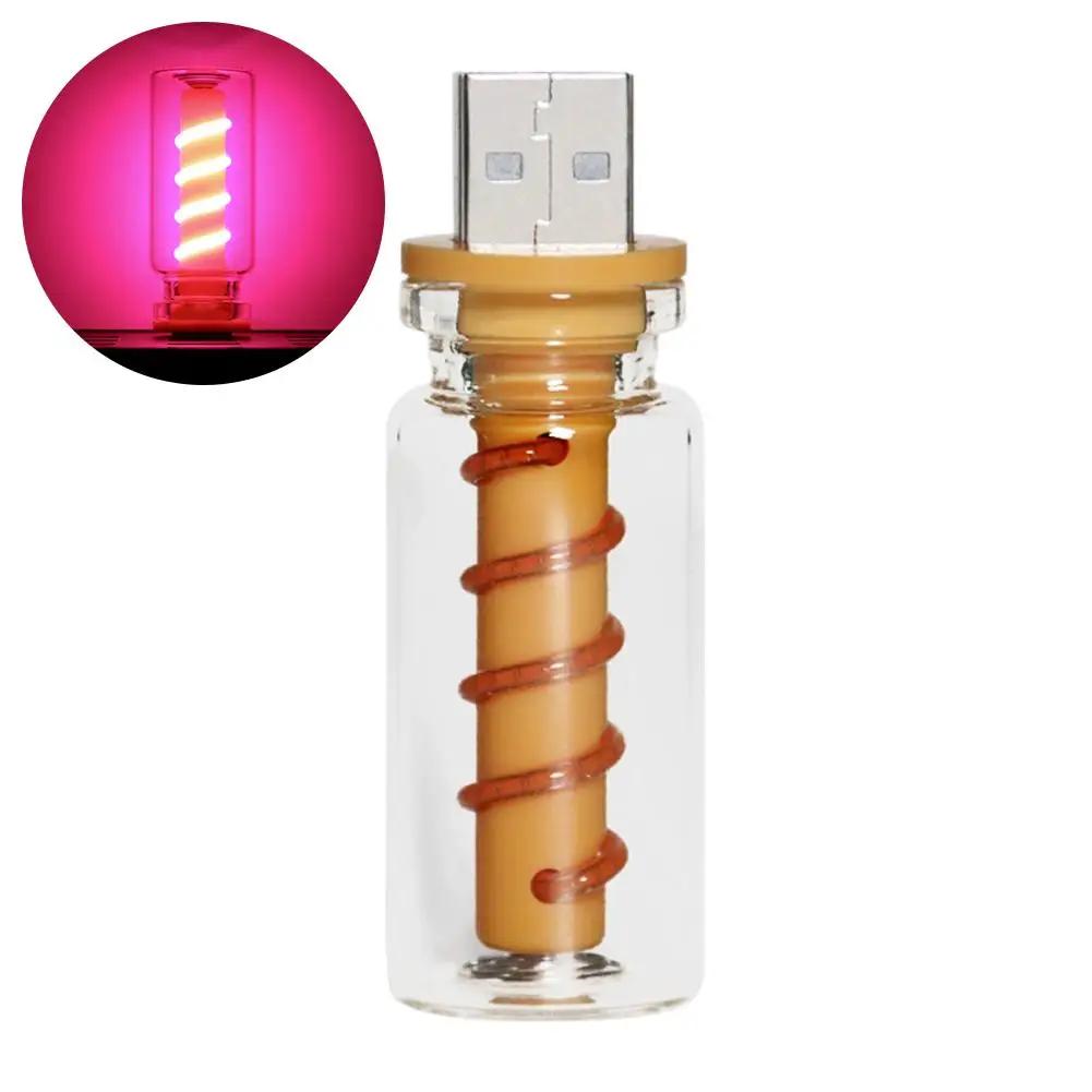 USB-контроль касанием Автомобильная светодиодная лампа Светодиодная нить Декоративная лампа для спальни Ночная атмосфера Лампа накаливания X5N7 розовый