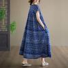 DIMANAF New 2026 Summer Beach Women Plus Size Cotton Lady Vintage Long Dress Floral Print Loose Oversize