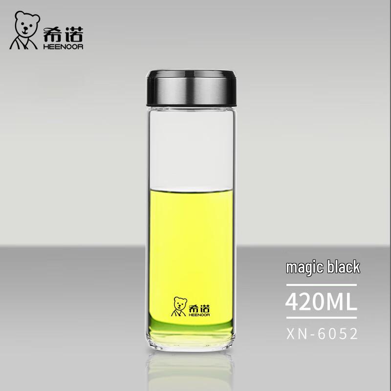 HEENOOR XN-6052 Single-Layer Glass Water Bottle 420ml