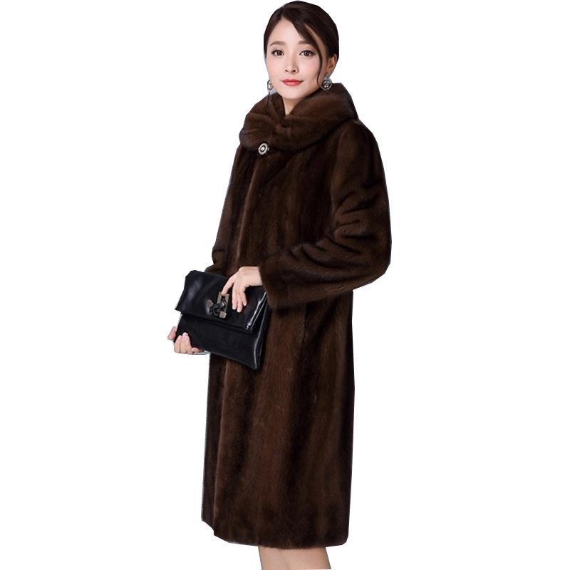 Utumn and Winter Imitation Mink Coat Women's Whole Mink Coat Long Women's Mink Coat Mink Fur Women's Winter