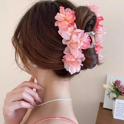 Pinza per capelli da donna Fiore artificiale Decorazione Fermaglio per capelli Parte posteriore della testa Fermaglio per capelli per la doccia Strumento per lo styling dei capelli Accessorio per capelli