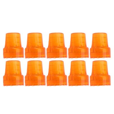 10pcs Crutch Tip Rubber 19mm Inner Diameter Slip Resistance Universal Heavy Duty Walking Cane Tip Orange