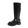 Thick-soled retro fashion high-end boots 2025 autumn and winter women's boots thick heel high tube height and thinness comfortable knight boots