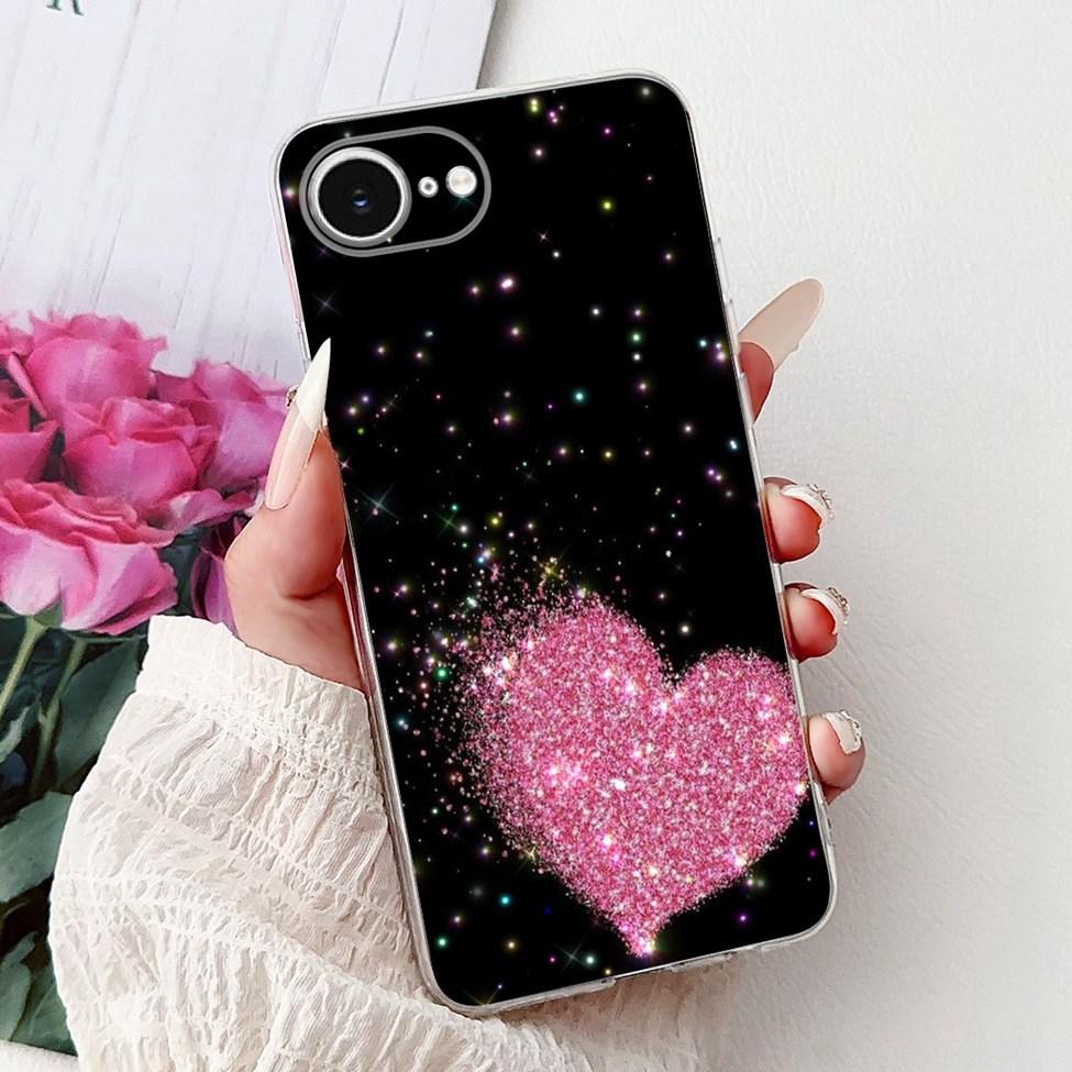 Clear For iPhone 16e A3212 A3409 A3410 A3408 Cover For iPhone 16e Case Fashion Luxury Flowers Cute Funny Painted Soft Bumper