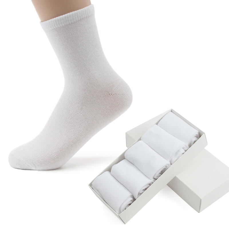 10 Paar einfache Damen-Wadenstrümpfe (Weiß)