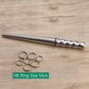 Ring Sizer Mandrel Measuring Tool Stainless Steel Ring Sizing Gauge Sizers Metal Finger Size Stick Jewelry Making Tool