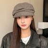 Boina Plegada Japonesa para Mujer en Otoño e Invierno Pequeña Literaria y Artística Retro Boina de Pintor Boina de Periódico para Cabeza Grande