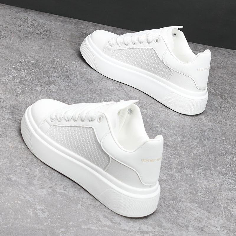 22 Spring and Autumn new thick-soled heightening casual board shoes sports trendy shoes leather surface breathable 39