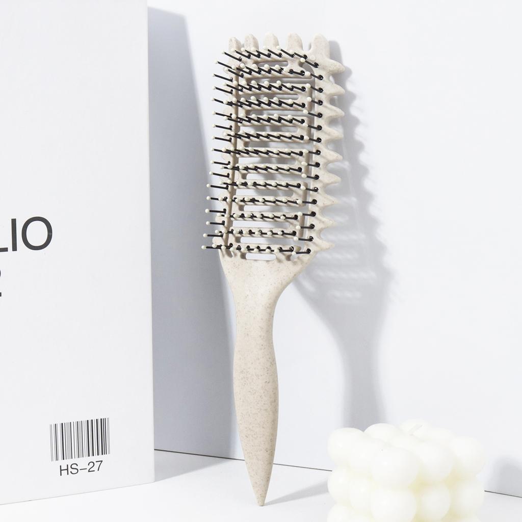 1pc portable hollow comb - nylon bristles, comfortable grip with ABS plastic handle, easy to style,Special for real hair wigs