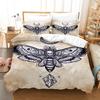 Death Moth Duvet Cover Set Queen Size Phase Space Comforter Cover for Boys Abstract Exotic Aesthetic Bedding Set Dark Art