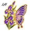 Butterfly Shaped Brooch Enamel Flower Pin Floral Badge for Sweaters Women Inscet Pin Coats Scarves Women