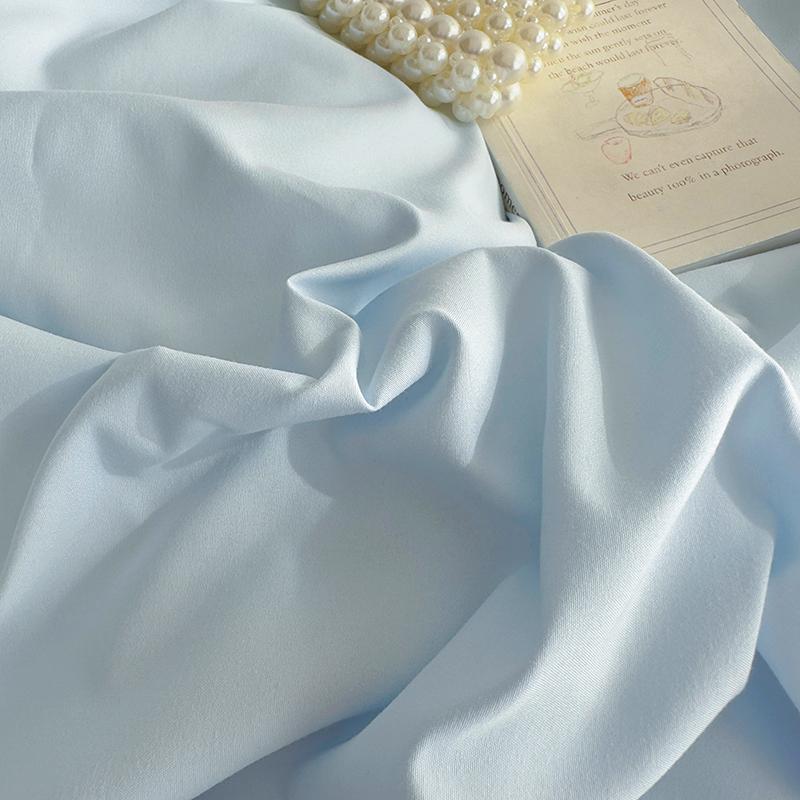INS Girls Blue Bedding Sets Solid Color Ruffles Lace Kawaii Soft Bed Skirt Sheet Woman Duvet Cover Pillow Covers Quilt Cover