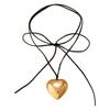 Korean velvet love necklace, Japanese and Korean personality exaggerated long adjustment fashionable versatile creative wear more law accessories