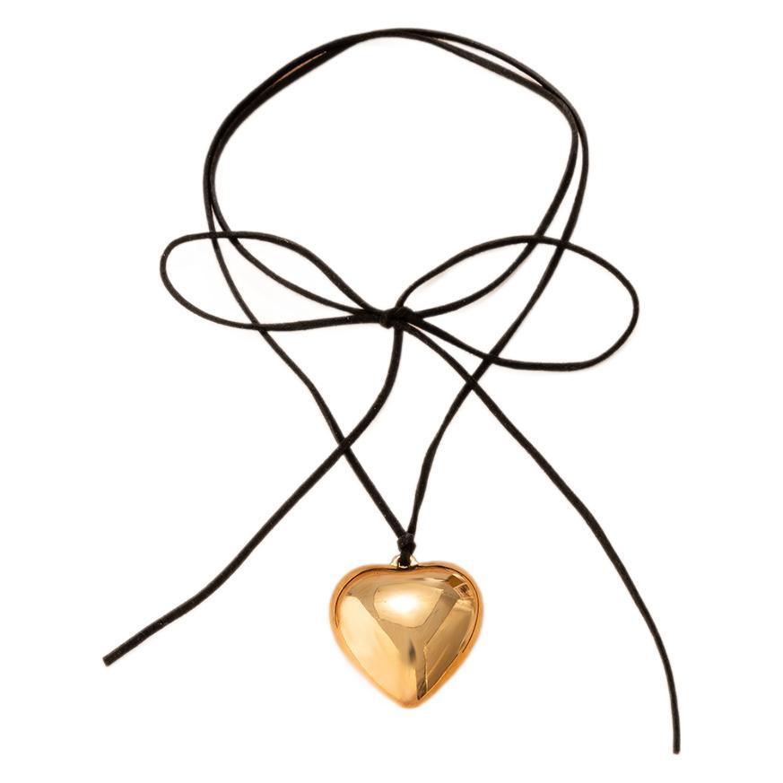 Korean velvet love necklace, Japanese and Korean personality exaggerated long adjustment fashionable versatile creative wear more law accessories