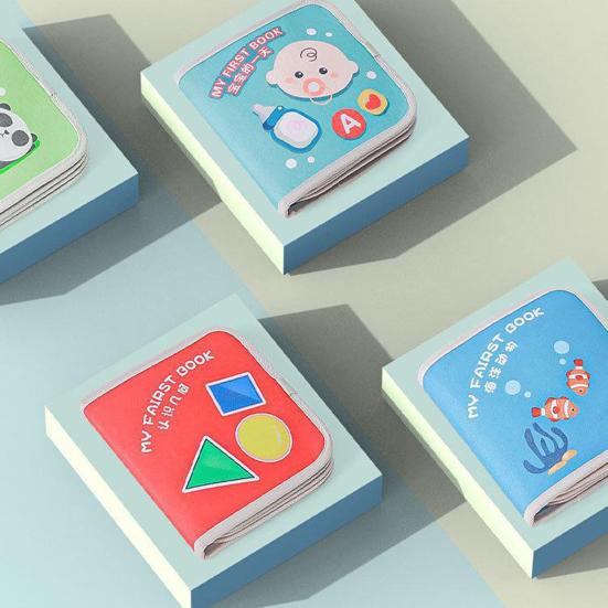 Baby Cloth Sticky Fasten Baby Soft Bite-resistant Tear-resistant Book Tape with Pocket Color Cognition Hand-eye Coordination Early