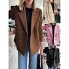 Spring Women's Suit Collar Casual Coat Woolen Coat