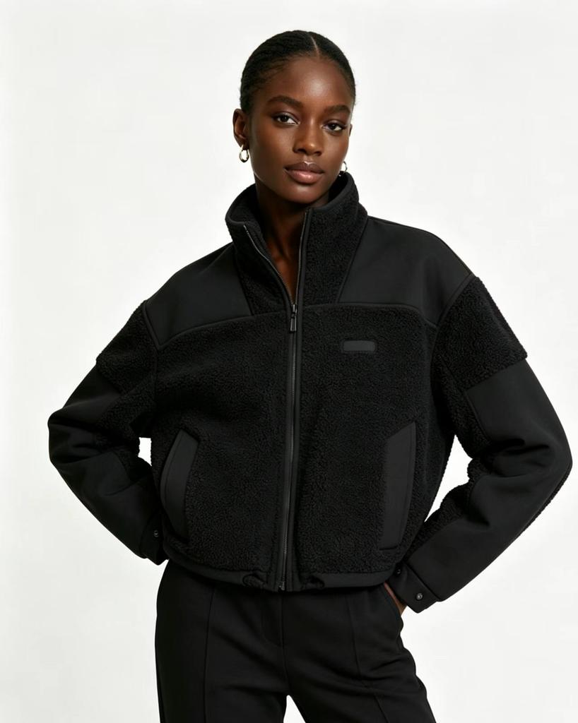 Autumn and winter new simple and fashionable versatile stand-up collar waist short cotton-padded casual jacket