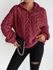 Women's Double-Sided Plush Drawstring Zip-Up Pullover Top