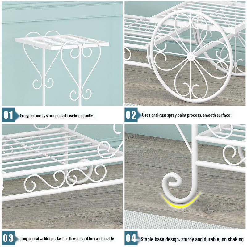 Suolunuo Iron Plant Stand for Indoor/Outdoor Gardening - Perfect for Bedroom, Living Room, Sunroom, Balcony, and Pothos.