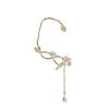 Camellia Tassels Ear Cuff with Zircon Comfortable Ear Clip Unique Flower Earring Handmade Evening Dress Accessory