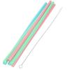 Reusable Tumbler Replacement Straw with Brush Exquisite Straws Charm Decorative Drinking Silica Gel for Party Office