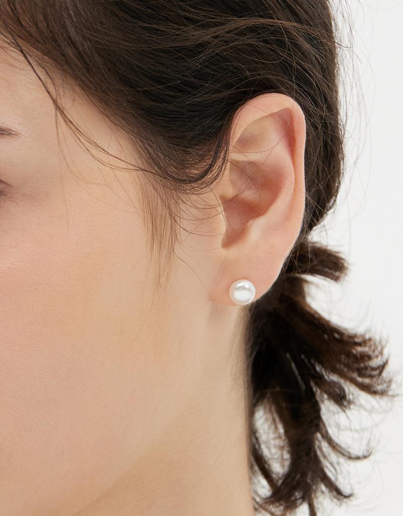 Hyeres Lor H Edition Silver(Y) Lovely Freshwater Pearl Earrings 8Mm Hl6E53602Y9Xxx