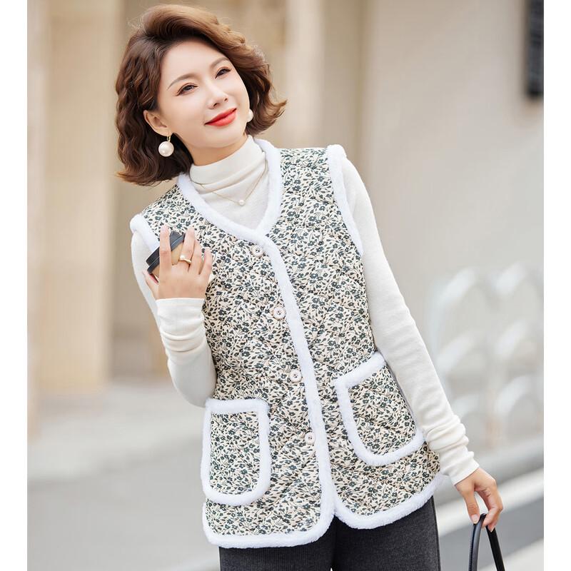 Pasite Women's Winter Floral Fleece Vest