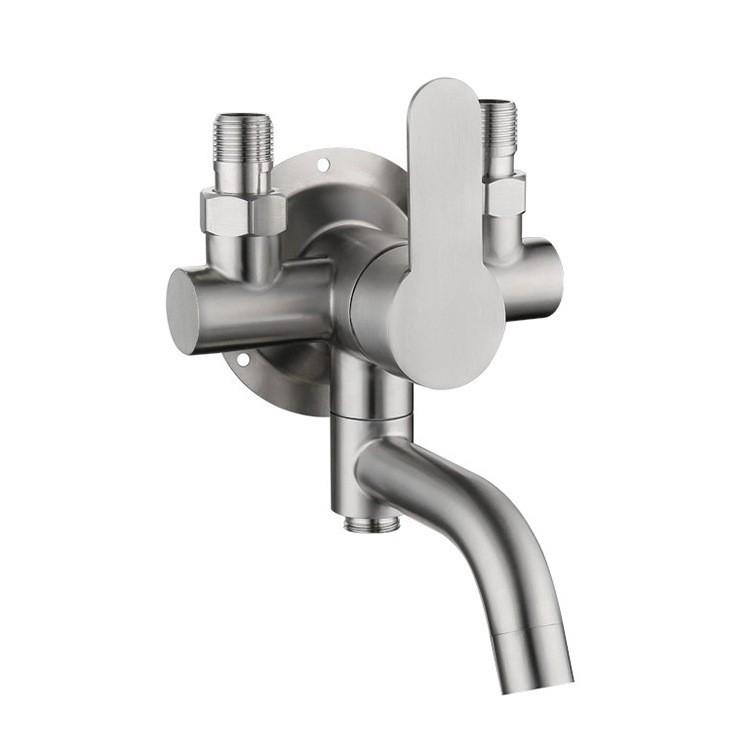 Triangular Exposed Shower Faucet with Hot and Cold Mixing Valve & Switchable Shower Head
