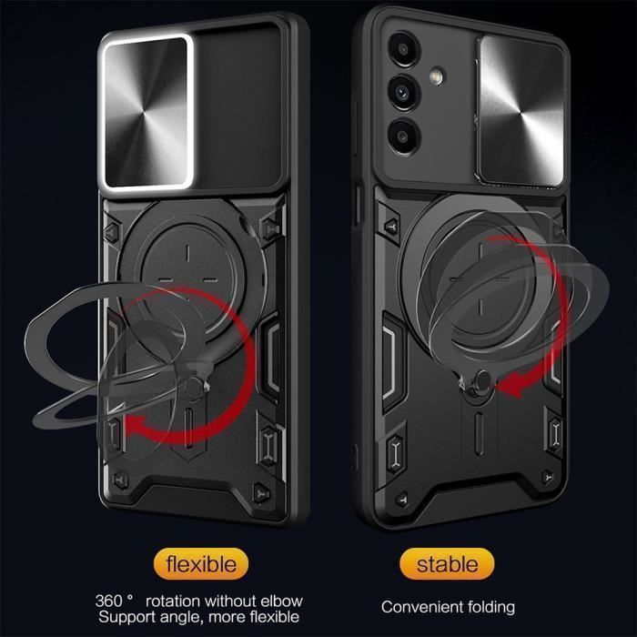 Protective Case - BOOLING - for Samsung Galaxy A55 5G - Shockproof - Camera Protector - Stand - with 2 Tempered Glasses