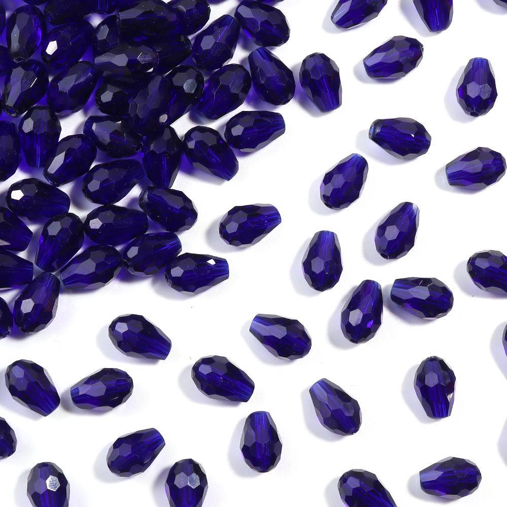 50pcs/lot 8x12mm Droplet Shaped Crystal Beads Colorful Loose Spaced Faceted Glass Beads For DIY Exquisite Bracelet Earring Gifts