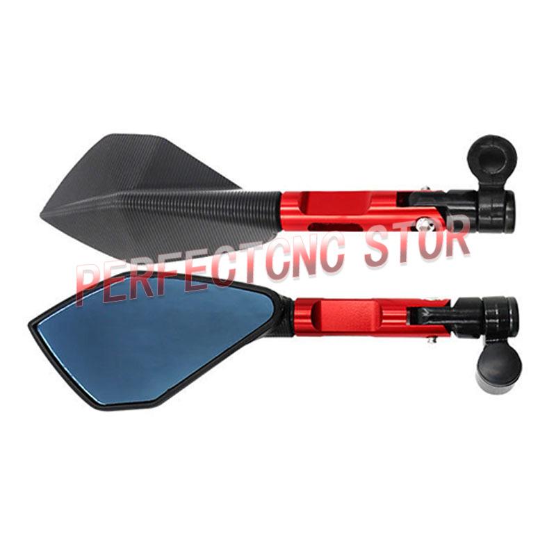 

Motorcycle Rear View Mirror Bike Cycling Clear Wide Range Back Sight Rearview Reflector Adjustable Handlebar Left Right Mirror красный