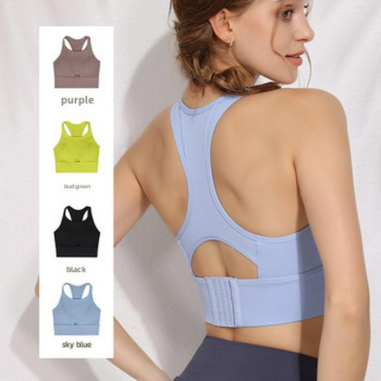 Women's Plus Size Contrast Color Sports Bra - Yoga & Running Support with Beautiful Back Design