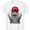 Mittelfinger Katze mit rotem Hut Fk - Lustiges Katzen Kätzchen Liebhaber T-Shirt