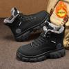 Men's Boots Fashion Motorcycle Boots Winter High Top Sneakers Plush Warm Cotton Shoes for Men Non Slip Hiking Boots Botas Hombre