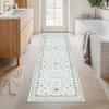Persian Style Washable Hallway Runner Rug Entryway Corridor Anti-Slip Durable Crystal Velvet Floor Mat