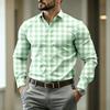 Wysokiej jakości męska koszula w kratę z długim rękawem o stylowym kroju, modna męska koszula w stylu business casual na wiosnę i jesień
