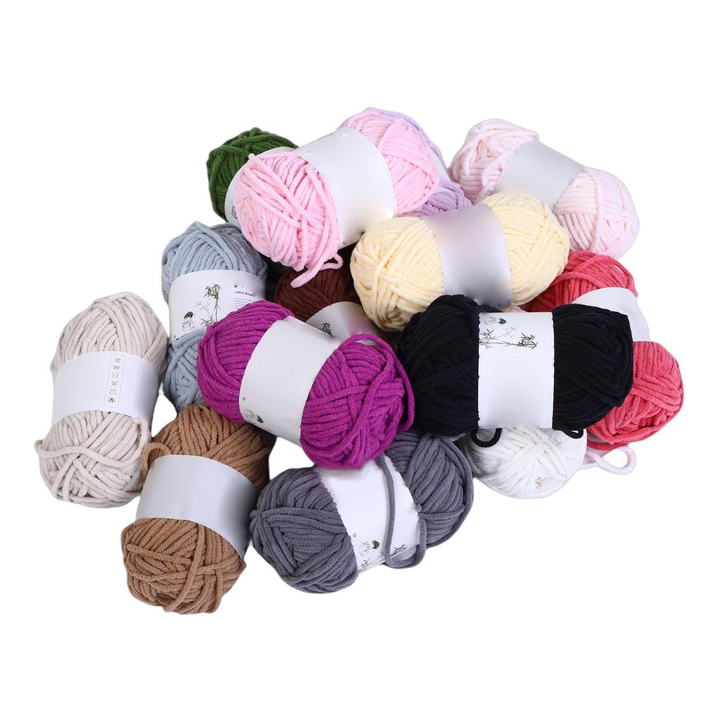 14Pcs Chunky Yarn for Crocheting Hand Knitting Arm Knitting Jumbo Chenille Yarn Bulky Soft Plush Thick Fuzzy