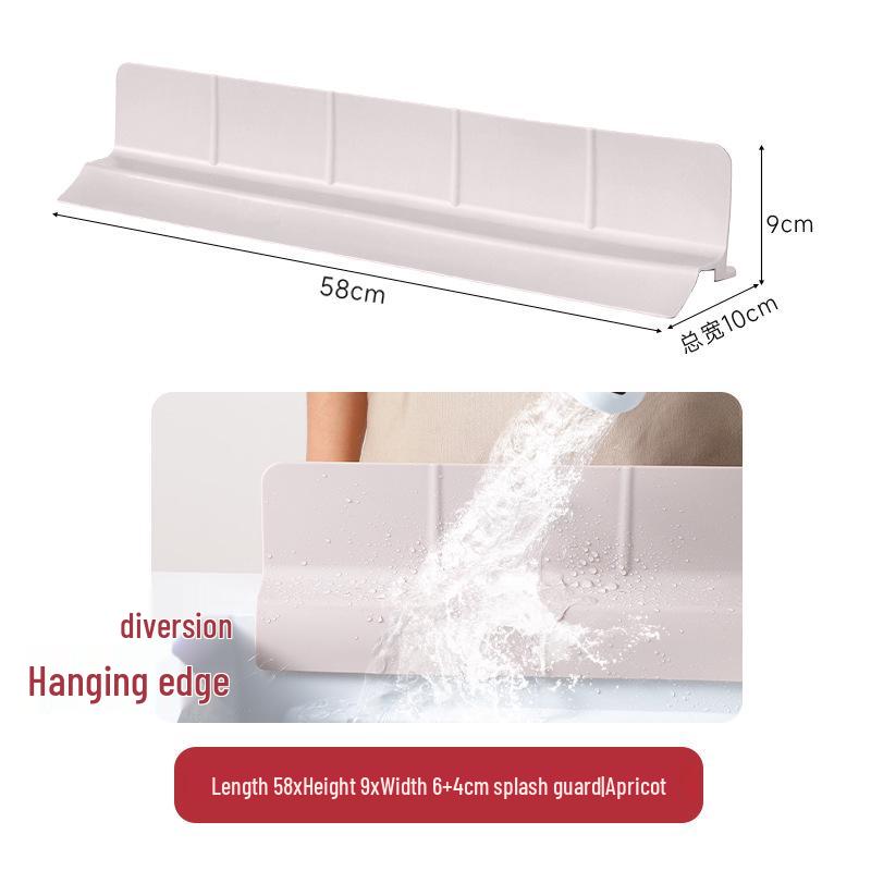Silicone Non-Slip Sink Splash Guard with Suction Cups - Water Barrier & Separator