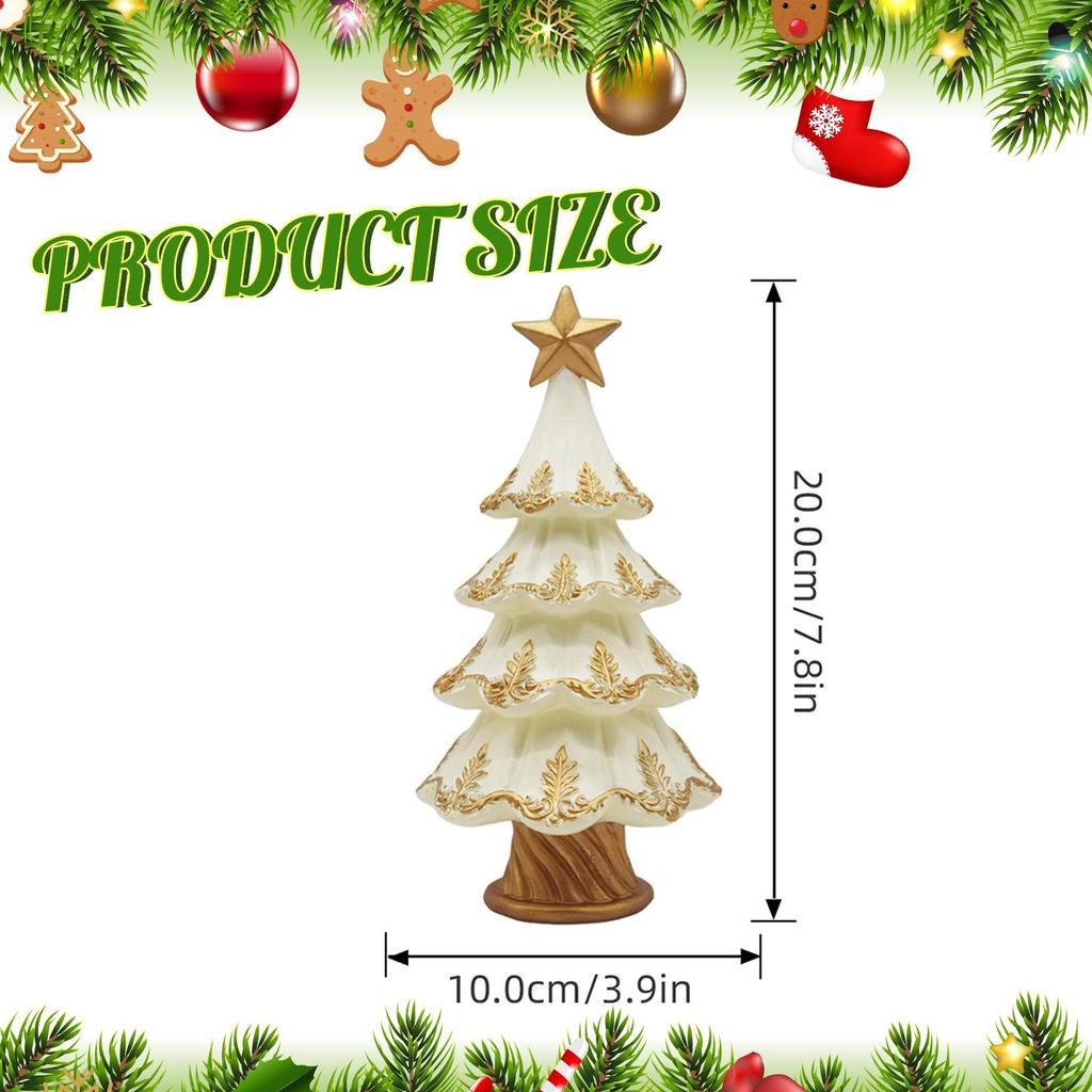 Christmas Tree Decorations 2025 Resin Figurine Standing Sculpture for Indoor Outdoor Holiday Table