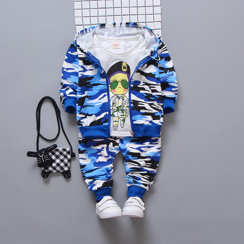 Kids' Korean Style Cartoon 3-Piece Set: Long Sleeve Sweatshirt, Jacket, and Pants for Boys - Perfect for Autumn and Spring.