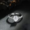 New 925 Silver Heart Ring Sparkle Zircon High Quality For Women Wedding Fine Jewelry Accessories Party Gift