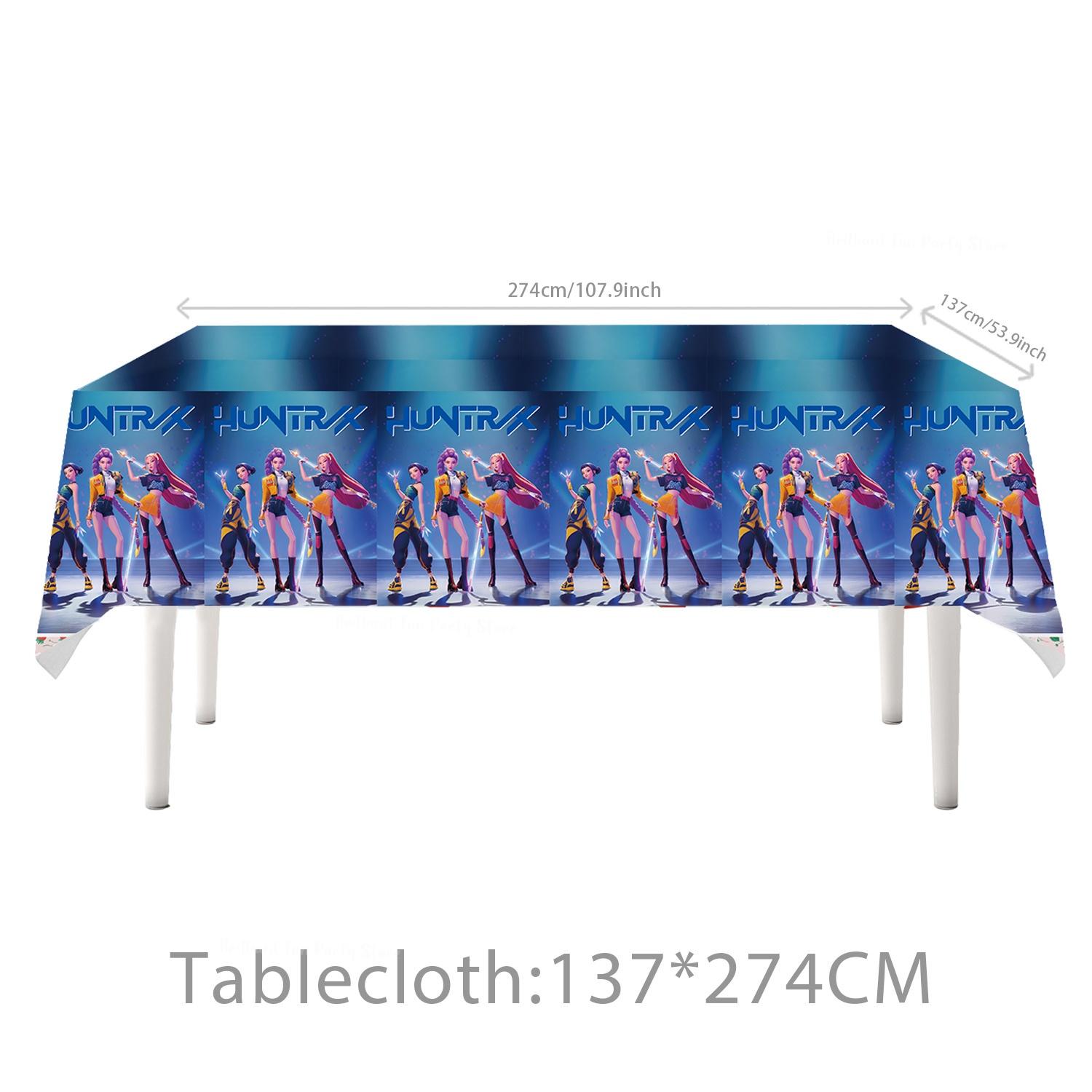 

* Demon Hunters Tablecloth Birthday Party Decoration KPop Anime Disposable Table Cover Baby Shower Kids Toy Gift Party Supplies
