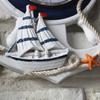 Anchor Clock Beach Sea Theme Nautical Ship Wheel Rudder Steering Wheel Decor Wall Hanging