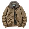 Men's Cross-Border Lambswool-Lined Cotton Jacket - Autumn/Winter Casual Flight Suit with Velvet Lapel