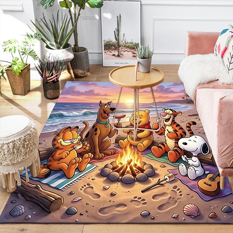 1Pc Christmas Winnie Pooh Rug Office Carpet Indoor Outdoor Doormat Nonslip Soft And Comfortable Living Room Christmas Halloween Gift D918106