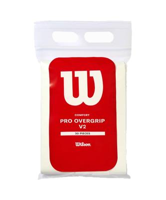 Wilson Tennis Badminton Griffband Pro Overgrip V2.0 30 Stück Weiß WR8449901001 Wilson